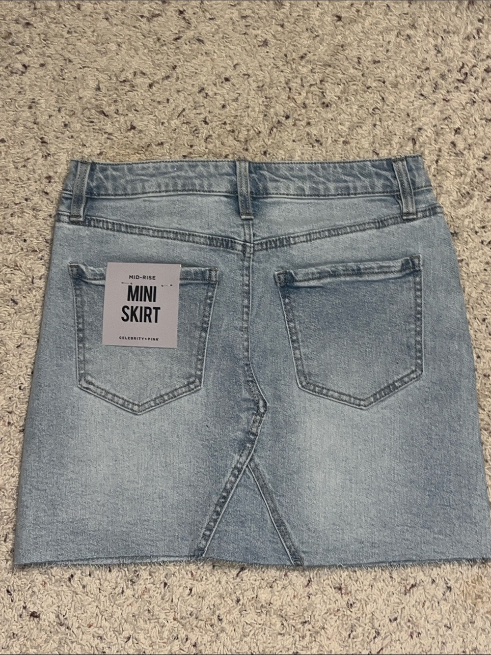 Celebrity Pink Light Wash Denim Skirt - Light Blue - Picture 6 of 6